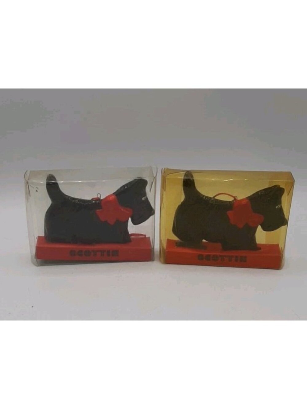 Vintage Department 56 Scottie Dog Glass Ornament in Original Box Set of 2